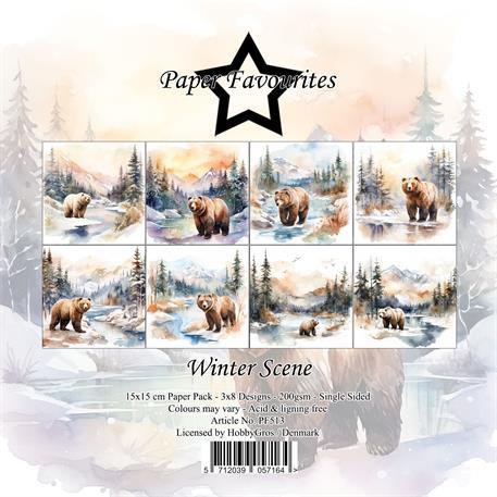 Paper Faourites Winter scene 3x8design 15x15cm 200g